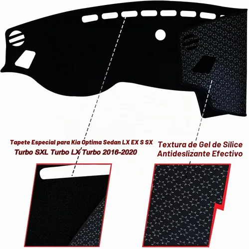 Vista 2 de Funda de Protección para Salpicadero Interior Compatible con Kia Optima Sedan LX EX S SX Turbo SXL Turbo LX Turbo 2016-2020 Protector contra Rayos