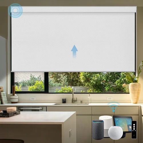 Vista 8 de SmartWings Persianas motorizadas con control remoto para ventanas, persianas enrollables Matter 100% opacas, automáticas, eléctricas inteligentes