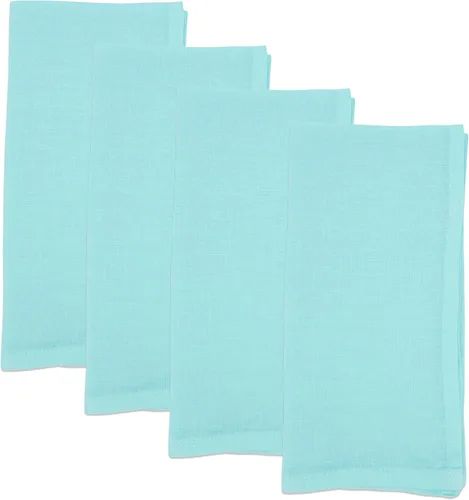 Vista 3 de Saro Lifestyle Pure Linen Elegance Servilleta de mesa (juego de 4), aguamarina, 20 pulgadas