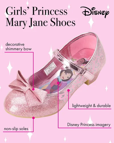 Vista 2 de Disney Princess Shoes - Zapatos de tacón bajo con purpurina Mary Jane niñoniña pequeña