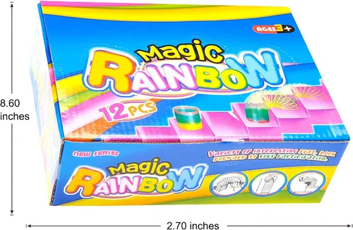 Vista 9 de PowerTRC 12 piezas de juguetes Slinky para niños, bolsas de regalo, arcoíris, Slinky, recuerdos de fiesta, juguete de primavera Slinkies
