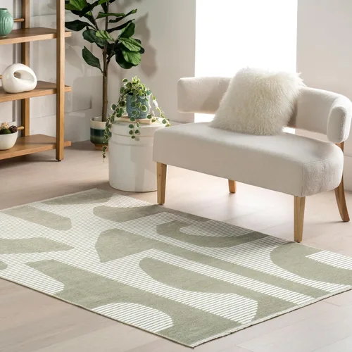 Vista 19 de nuLOOM Versa Collection - Alfombra reversible de 4 x 6 pies, lavable a máquina, resistente a las manchas, fácil almacenamiento, certificado