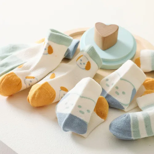 Vista 7 de Calcetines para bebés y niños pequeños, paquete de 8 calcetines de algodón para bebé, verano, primavera y otoño