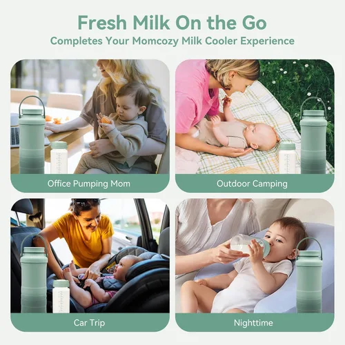 Vista 3 de Botella de almacenamiento de leche materna de 10 onzas, compatible con Momcozy Milk Cooler de 22 onzas y bombas Spectra, botellas de colección