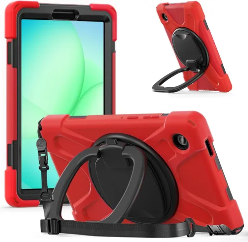Vista 86 de 360 Rotation Case for Galaxy Tab ActivePro/Tab Active4 Pro/Active 5 Pro 10.1" Sturdy Cover Rotate Ring Stand Shoulder Carrying Strap Hand Strap