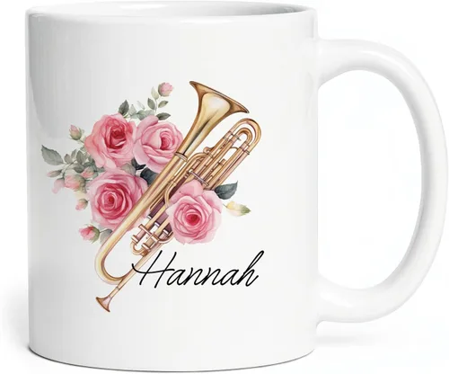Vista 12 de Taza personalizada para músico 2023, taza de violín personalizada con nombre, violín y notas musicales, taza de cerámica de 11 oz y 15 onzas, taza