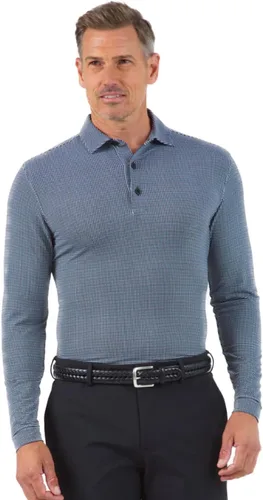 Vista 2 de IBKUL Polo de manga larga con protección solar UPF 50+ Icefil Cooling Tech Mini Check 95754 para hombre