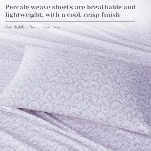 Vista 70 de Comfort Spaces Sábanas de percal 100% algodón, tamaño individual XL, 3 Adelia Gris
