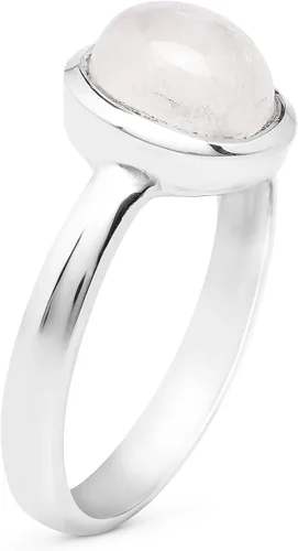 Vista 2 de Anillo de plata de ley 925 con piedra lunar ovalada, estilo bohemio