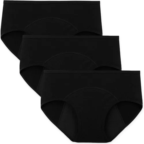 Vista 14 de INNERSY Ropa Interior de Período para Mujeres y Adolescentes, a Prueba de Fugas, Menstrual, de Algodón, Protectora, Estilo Hipster, 3 Unidades Flujo
