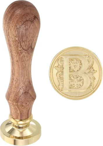 Vista 23 de PATIKIL Sello de cera del alfabeto S, sello de cera de sellado de letra inicial, clásico retro, 0.98 pulgadas, cabeza de latón retro extraíble