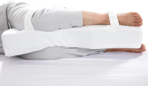 Vista 2 de HOMBYS Almohada de rodilla de espuma viscoelástica para dormir de lado, almohada de piernas para dormir con correas, elevación de cadera y piernas