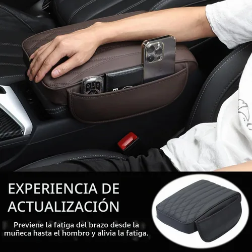 Vista 2 de Funda para reposabrazos de consola de coche mejorada con bolsillo de almacenamiento, cojín de reposabrazos de coche de espuma viscoelástica cómoda