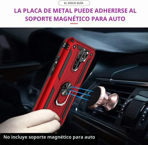 Vista 6 de Funda para Xiaomi Redmi 9 de 6.53 pulgadas con protector de pantalla de vidrio templado [2 unidades], híbrida resistente de doble capa