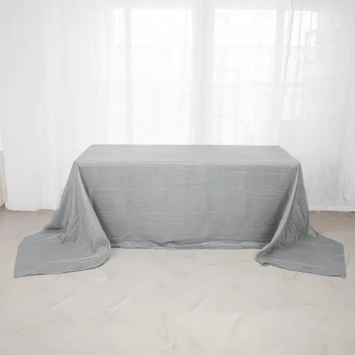 Vista 21 de Mantel rectangular de tafetán arrugado de acordeón de 90 x 132 pulgadas, manteles de boda, manteles de mesa, decoración de eventos, manteles