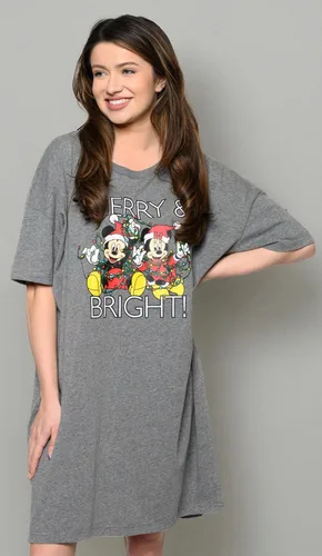Vista 8 de Disney Pijama para mujer con estampado de Mickey y Minnie Mouse, talla única y talla grande Navidad