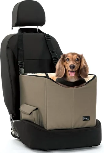 Vista 13 de Petsfit Asiento de automóvil para perros pequeños, asiento elevador de automóvil de viaje para mascotas con cinturón de seguridad, cojín lavable