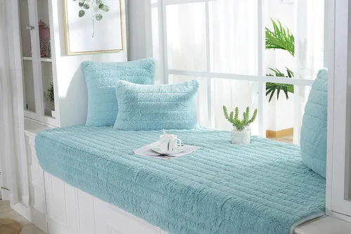 Vista 11 de SUCADA Custom Size Plush Bay Window Seat Mat, Sofa Slipcover, Thickened Non-Slip Couch/Bench Seat Cover for Window Sill Tatami