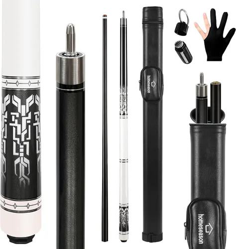 Vista 13 de HomeSeason Fiberglass Pool Cue 58" Professional Pool Stick 12.7mm 4-Layer Tip Low Deflection Cue Stick, 3 * 8/8Joint Pin, Ultra-Smooth, Billiard Cue