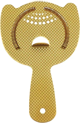 Vista 11 de Barfly Diamond Lattice Etch - Colador de barra de resorte resistente, cobre antiguo