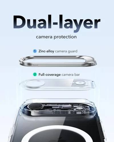 Vista 4 de ESR Funda para iPhone Air con soporte de almacenamiento, compatible con MagSafe, protección contra caídas de grado militar, funda magnética