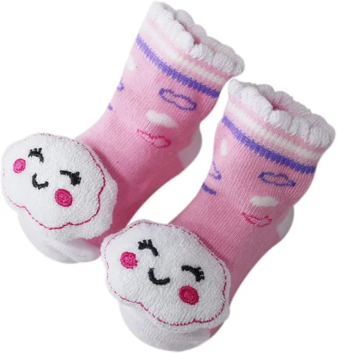 Vista 6 de PUPPET Calcetines de sonajero para niña botines de algodón set de regalo RosaRebel Fun 6 meses