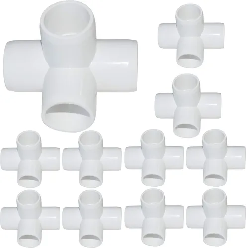 Vista 8 de Paquete de 8 accesorios de PVC de 1-1/4”, accesorios de codo de 3 vías para muebles de alta resistencia, accesorios de codo lateral de PVC de 3 vías
