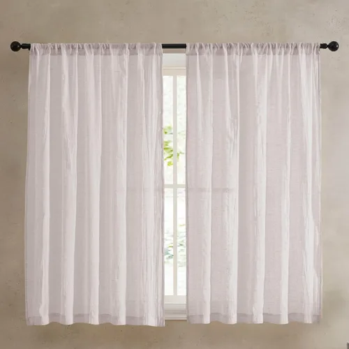 Vista 15 de French Connection - Cortina para ventana, juego de 2 paneles, semitransparente, decoración moderna del hogar, cortinas para sala de estar, comedor