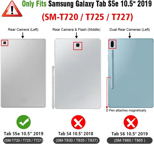 Vista 2 de FINTIE Funda de teclado para Samsung Galaxy Tab S5e 10.5 2019 Modelo SM-T720/T725/T727, cubierta delgada con teclado Bluetooth inalámbrico