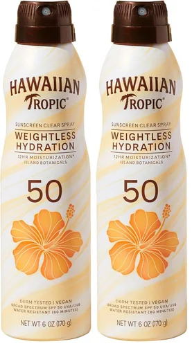 Vista 11 de Hawaiian Tropic - Protector solar en aerosol de hidratación sin peso SPF 15, 6 onzas (paquete de 2) Clear body sunscreen, Lightweight texture