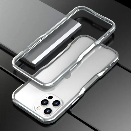 Vista 21 de Parachoques de aluminio compatibles con iPhone 12 Mini de 5.4 PULGADAS, estuche con marco metálico, parachoques delgado de diseño genial y Negro
