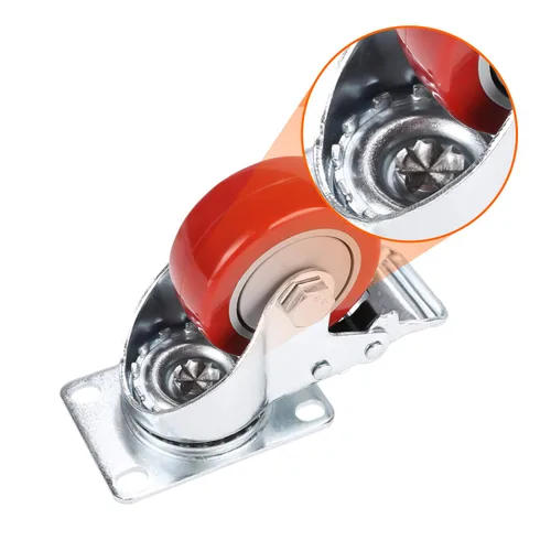 Vista 8 de Ruedas de 3 pulgadas que cargan 2000 libras con freno, juego de 4, incluye tornillos y llaves, ruedas giratorias de 360° para muebles, remolques