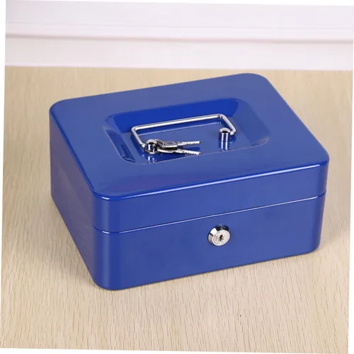 Vista 8 de STOBOK Caja de almacenamiento ignífuga con cerradura Credencial Organizador de archivos portátil para documentos seguros