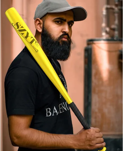 Vista 5 de Bate de béisbol de 32 pulgadas, bate de sóftbol, bate de T-Ball, defensa del hogar, aleación de aluminio, ligero, alto brillo Amarillo limón