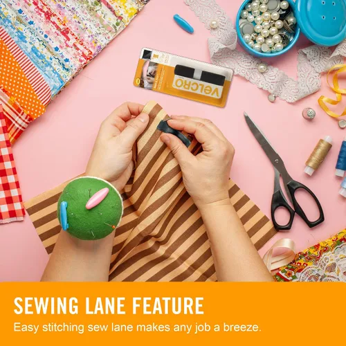 Vista 3 de VELCRO Brand Elegante y delgada para telas Cinta de 3 pies x 3/4 pulgadas, Negro Suave en la piel, ultraligera con Tecnología Sewing Lane