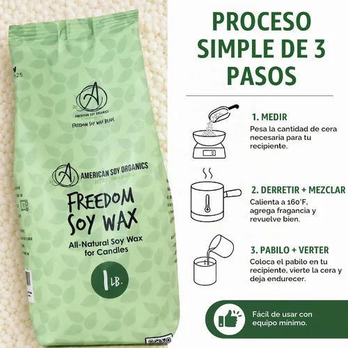 Vista 4 de American Soy Organics Freedom Soy Wax Beads, All-Natural Candle Wax, 1 lb