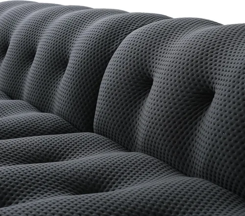 Vista 9 de Sofá modular modular de 86.6 pulgadas, sofá biplaza de gran tamaño, tela de malla 3D, cómodo sofá de nube, sofá curvado para sala de estar, oficina
