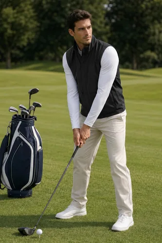 Vista 6 de HISDERN Chaleco de golf ligero impermeable para hombre, tallas S-3XL Negro