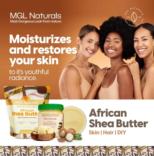 Vista 9 de MGL Naturals Manteca de Karité Africana Cruda Color Marfil 5 lb, 100% Pura y Sin Refinar. Nutre e hidrata la piel y el cabello. Úsala sola
