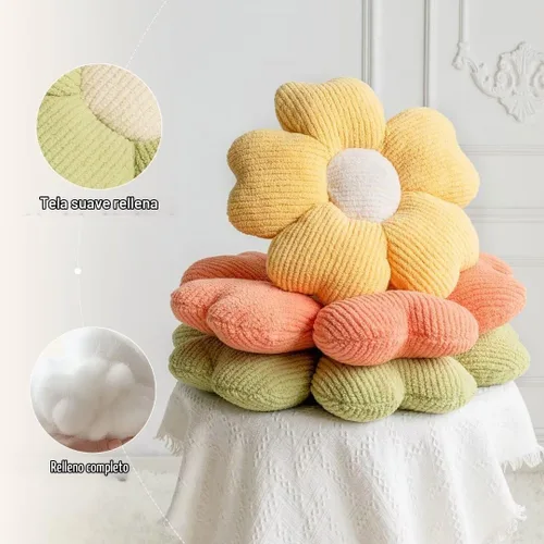 Vista 5 de Sioloc Almohada Decorativa de Flores, Lindo Cojín de Asiento de Suelo con Margaritas, Almohadas Decorativas Divertidas y Estéticas para Cama Sofá