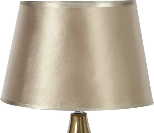 Vista 2 de Urban Lifestyle - Lámpara de mesa con base de lágrima metálica de latón con pantalla dorada
