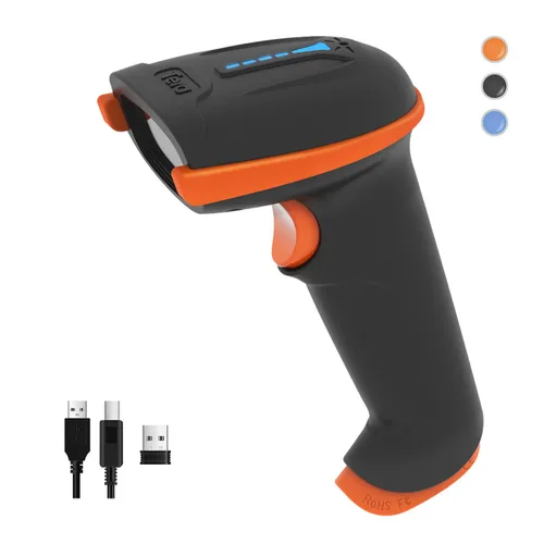 Vista 5 de Tera Escáner de código de barras QR 1D 2D inalámbrico con soporte, resistente industrial IP66 Drop & 1D 2D QR Escáner de código de barras