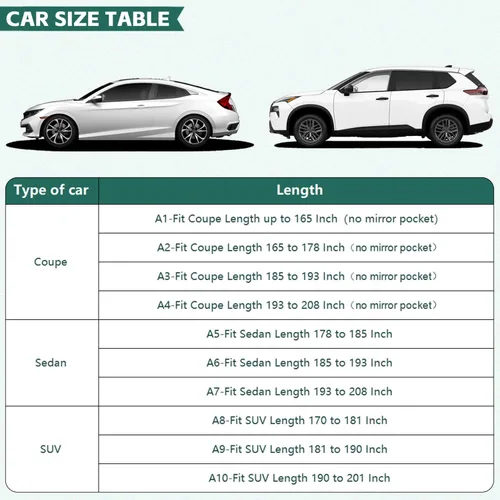 Vista 5 de GUNHYI - Funda para coche impermeable para todo tipo de clima, funda completa de 16 capas de alta resistencia para exteriores con ventilaciones