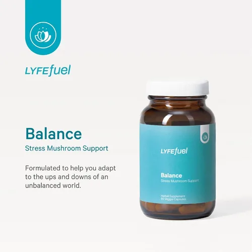 Vista 2 de LyfeFuel Mezcla adaptógena para aliviar el estrés, suplemento de hongos integrales y complejo de hierbas orgánicas para controlar el cortisol