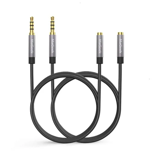 Vista 7 de MaGeek Cable de extensión auxiliar de audio de 0.138 in, TRRS de 4 polos, adaptador de extensión auxiliar macho a hembra compatible con Beats