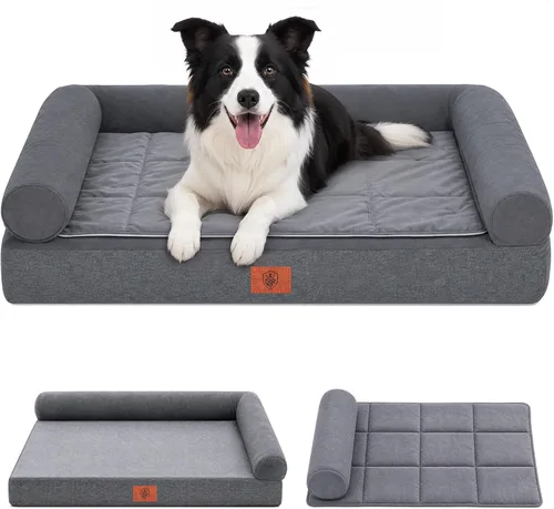 Vista 24 de GTPLAYER Dog Bed, Egg-Crate Foam Pressure Relief with Waterproof Washable Pet Bed 23.6" with 2-in-1 Cooling/Warming Pad, Non-Slip Bottom, Detachable