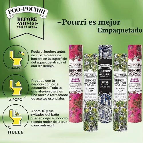 Vista 3 de Poo-Pourri Before-You-Go - Aerosol para inodoro, tamaño de viaje, 10 mL, paquete de 5