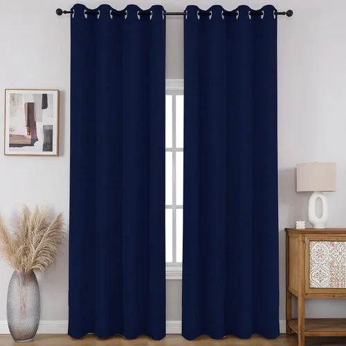Vista 35 de CUCRAF - Juego de 2 paneles de cortinas de ventana con oscurecimiento total del 100%, de 54 pulgadas de largo, con aspecto de lino falso, cortinas