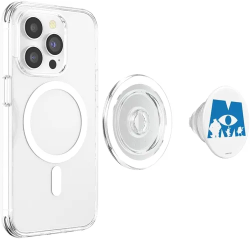 Vista 4 de Disney Pixar Monsters Inc. Logo con Sulley Mike y Boo PopSockets MagSafe PopGrip para iPhone