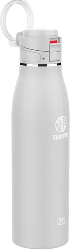 Vista 19 de Takeya Traveler - Taza de café de viaje de acero inoxidable con tapa abatible (17 onzas, rubor), taza aislada a prueba de fugas para café y té